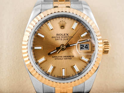 Rolex Datejust Lady Champagne Stick Dial on Jubilee 179173 2014