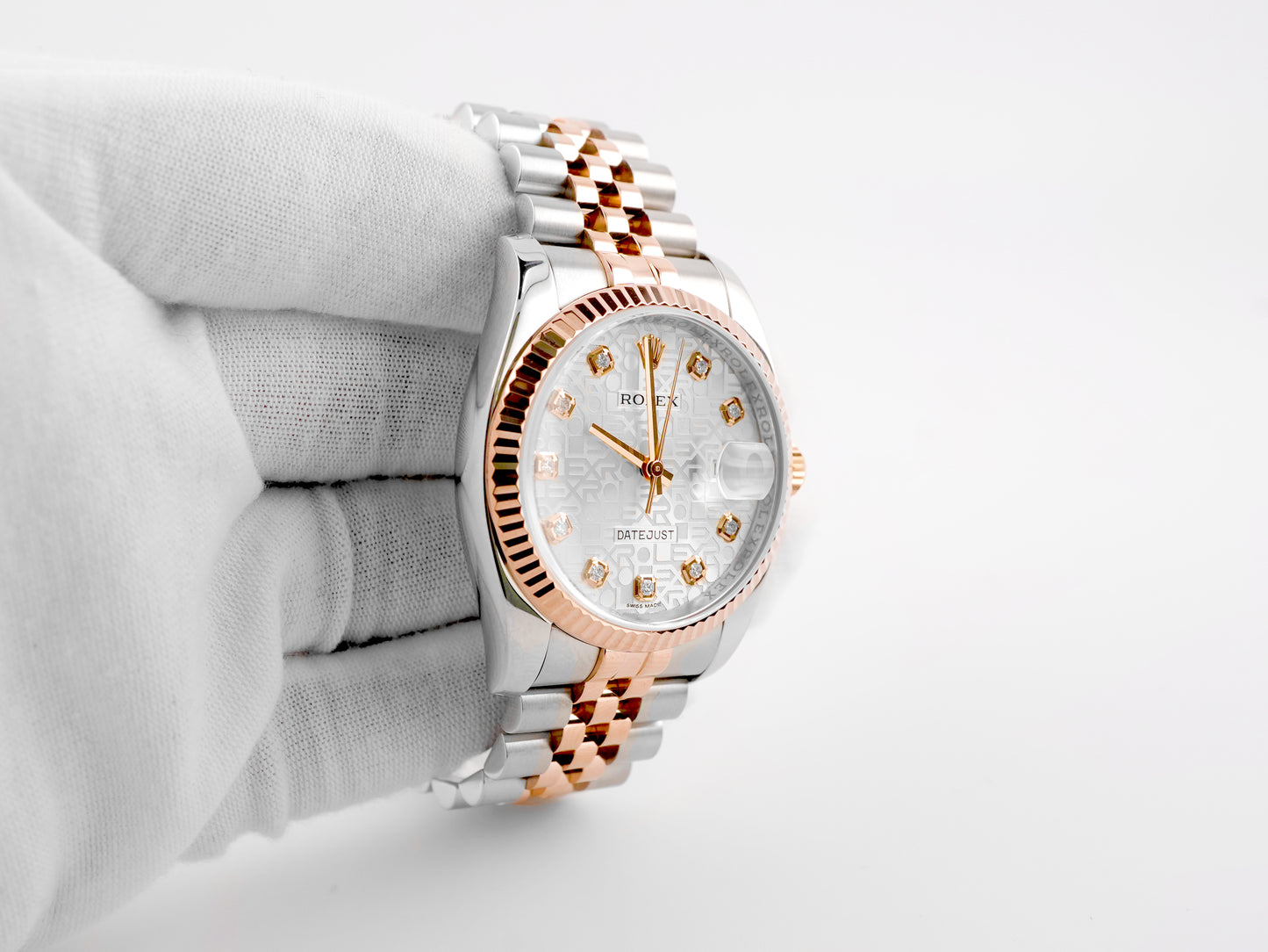 Rolex Datejust Silver Jubilee Diamond Dial on Jubilee 116231 Card 2015