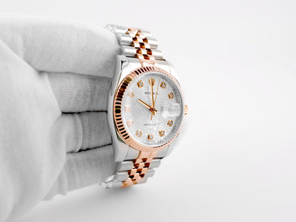 Rolex Datejust Silver Jubilee Diamond Dial on Jubilee 116231 Card 2015