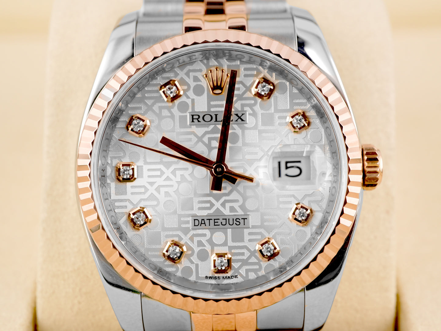 Rolex Datejust Silver Jubilee Diamond Dial on Jubilee 116231 Card 2015