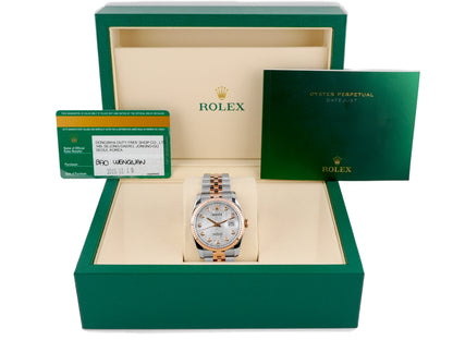 Rolex Datejust Silver Jubilee Diamond Dial on Jubilee 116231 Card 2015