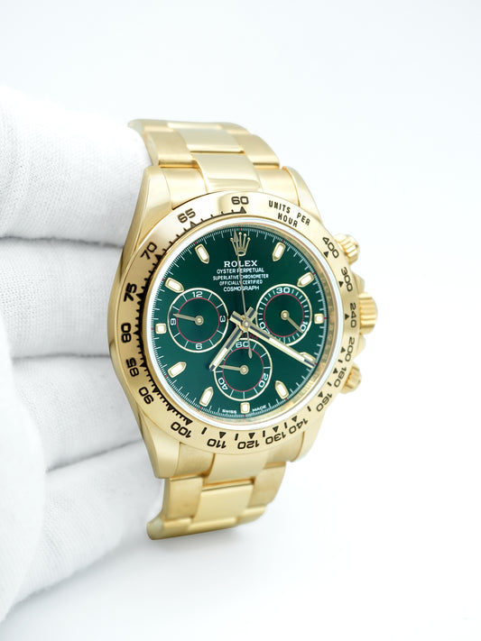 Rolex Daytona Green Stick Dial on Oyster 116508 Card 2017