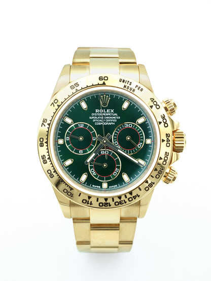 Rolex Daytona Green Stick Dial on Oyster 116508 Card 2017