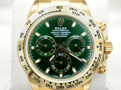 Rolex Daytona Green Stick Dial on Oyster 116508 Card 2017