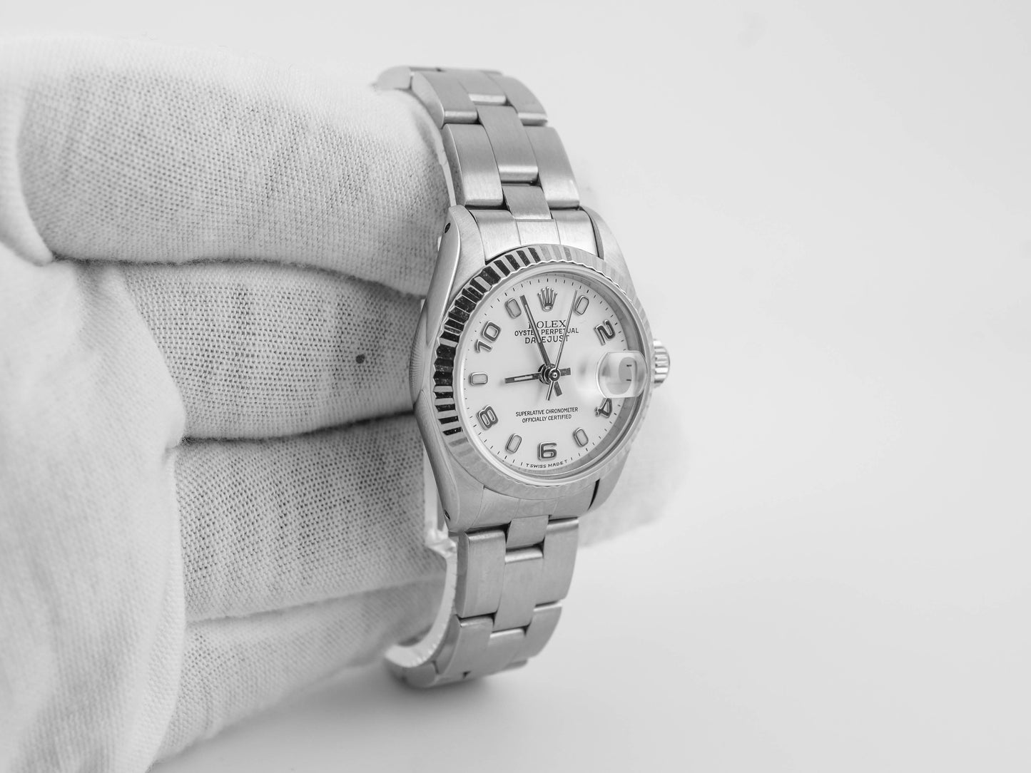 Rolex Datejust Lady 26 Silver Stick Dial on Oyster 69174 Papers 1984