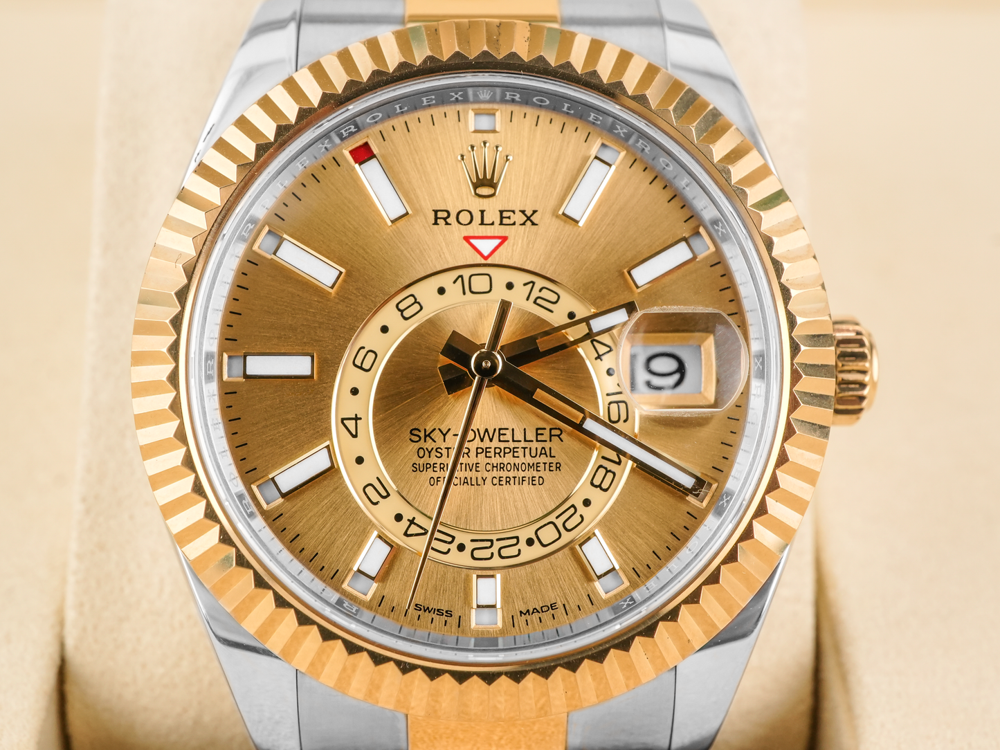 Rolex SkyDweller Champagne Dial on Oyster 326933 Card 2022