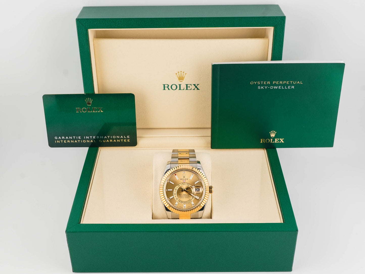Rolex SkyDweller Champagne Dial on Oyster 326933 Card 2022
