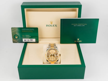 Rolex SkyDweller Champagne Dial on Oyster 326933 Card 2022