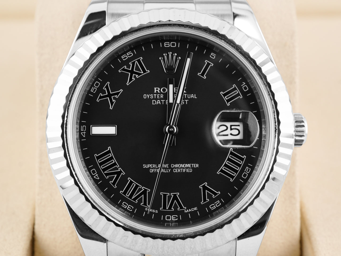 Rolex Datejust II Charcoal Grey Dial on Oyster 116334 Card 2012