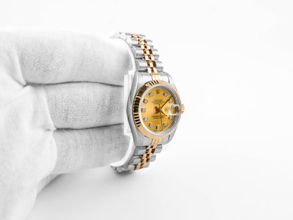 Rolex Datejust Lady Linen Stick Dial on Jubilee 69173 Papers 1995