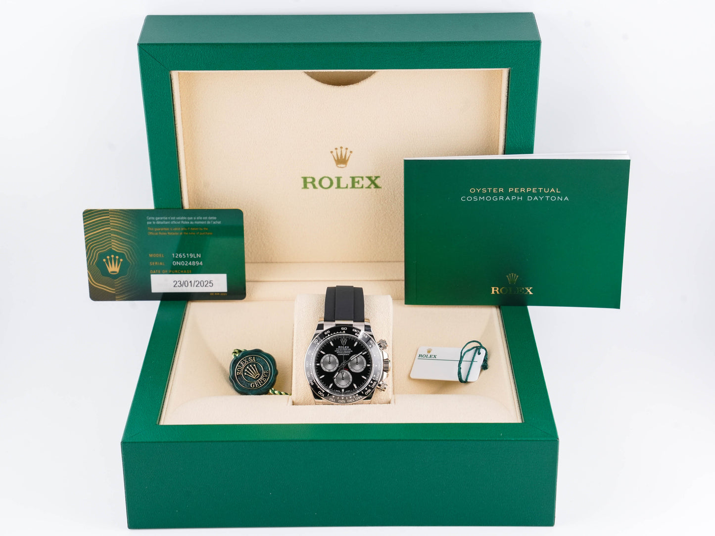 Rolex Daytona Black And Steel Index Dial on Oysterflex 126519LN Complete 2025