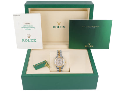 Rolex Datejust Lady Ivory Arabic Jubilee Dial on Jubilee 69173 Papers 1999