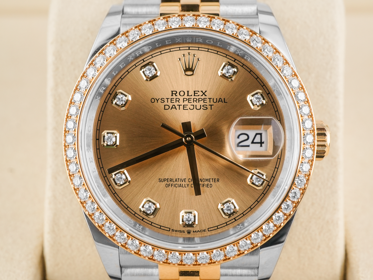 Rolex Datejust 36 Champagne Diamond Dial on Jubilee 126283 Complete 2026