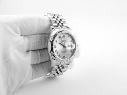 Rolex Datejust 36 Silver Roman Dial on Jubilee 116234 Card 2017