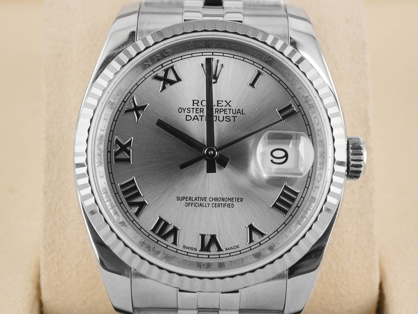 Rolex Datejust 36 Silver Roman Dial on Jubilee 116234 Card 2017