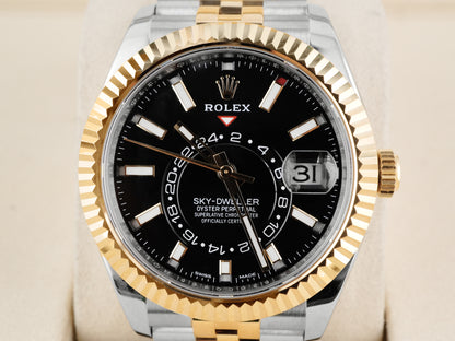 Rolex SkyDweller Black Index Dial on Jubilee 326933 Card 2023