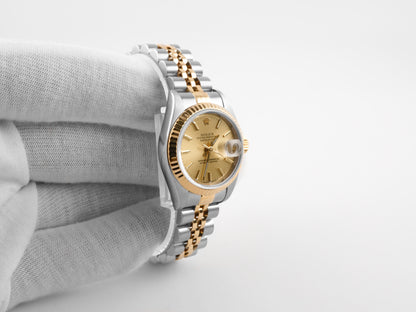 Rolex Datejust Lady Champagne Stick Dial on Jubilee 79173 Papers 1999
