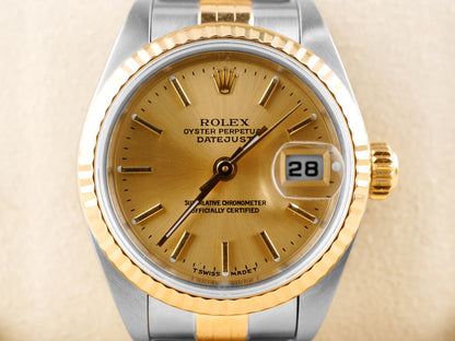 Rolex Datejust Lady Champagne Stick Dial on Jubilee 79173 Papers 1999