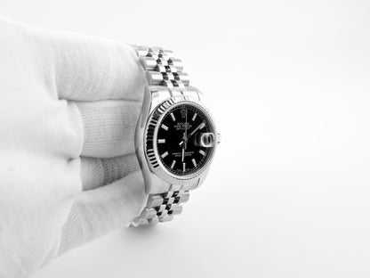 Rolex Datejust 31 Black Stick Dial on Jubilee 178274 Card 2015