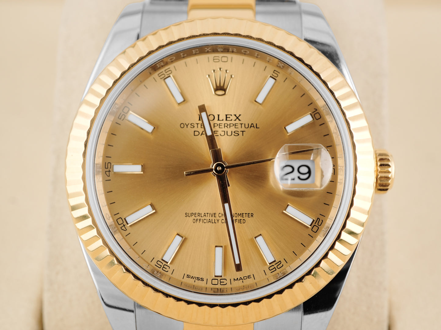 Rolex Datejust 41 Champagne Index Dial on Oyster 126333 Card 2016