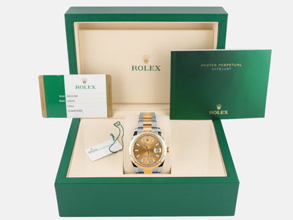 Rolex Datejust 41 Champagne Index Dial on Oyster 126333 Card 2016