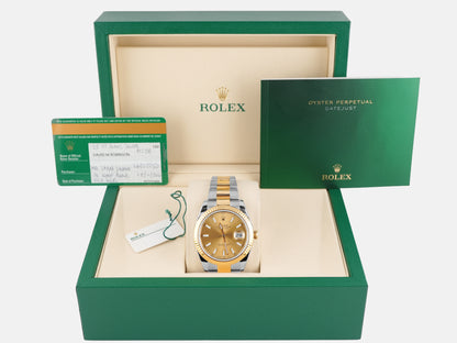 Rolex Datejust 41 Champagne Index Dial on Oyster 126333 Card 2016