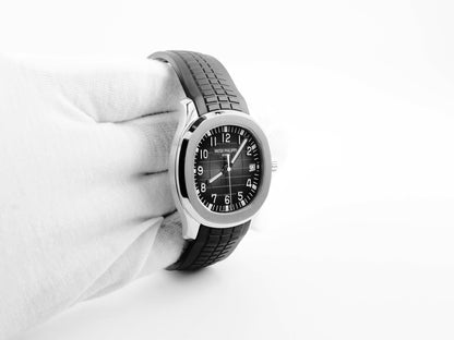 Patek Philippe Aquanaut Black Dial on Strap 5167A-001 Papers 2017