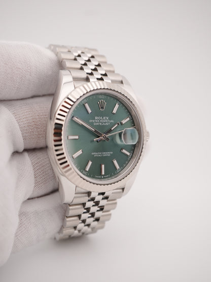 Rolex Datejust 41 Mint Green Index Dial on Jubilee 126334 Complete 2025