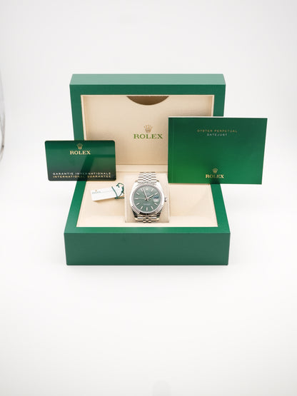 Rolex Datejust 41 Mint Green Index Dial on Jubilee 126334 Complete 2025