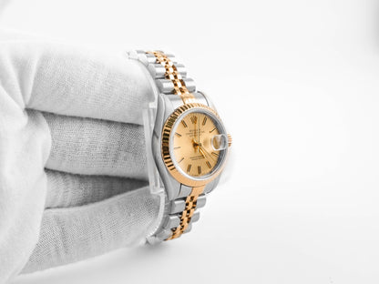 Rolex Datejust Lady Champagne Stick Dial on Jubilee 69173 Papers 1999