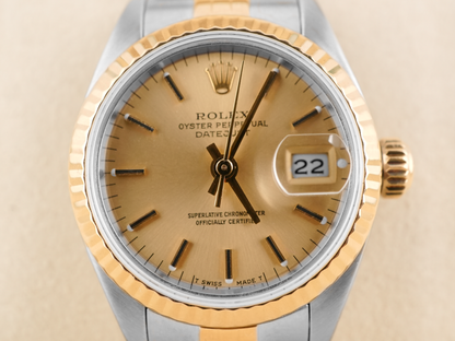 Rolex Datejust Lady Champagne Stick Dial on Jubilee 69173 Papers 1999