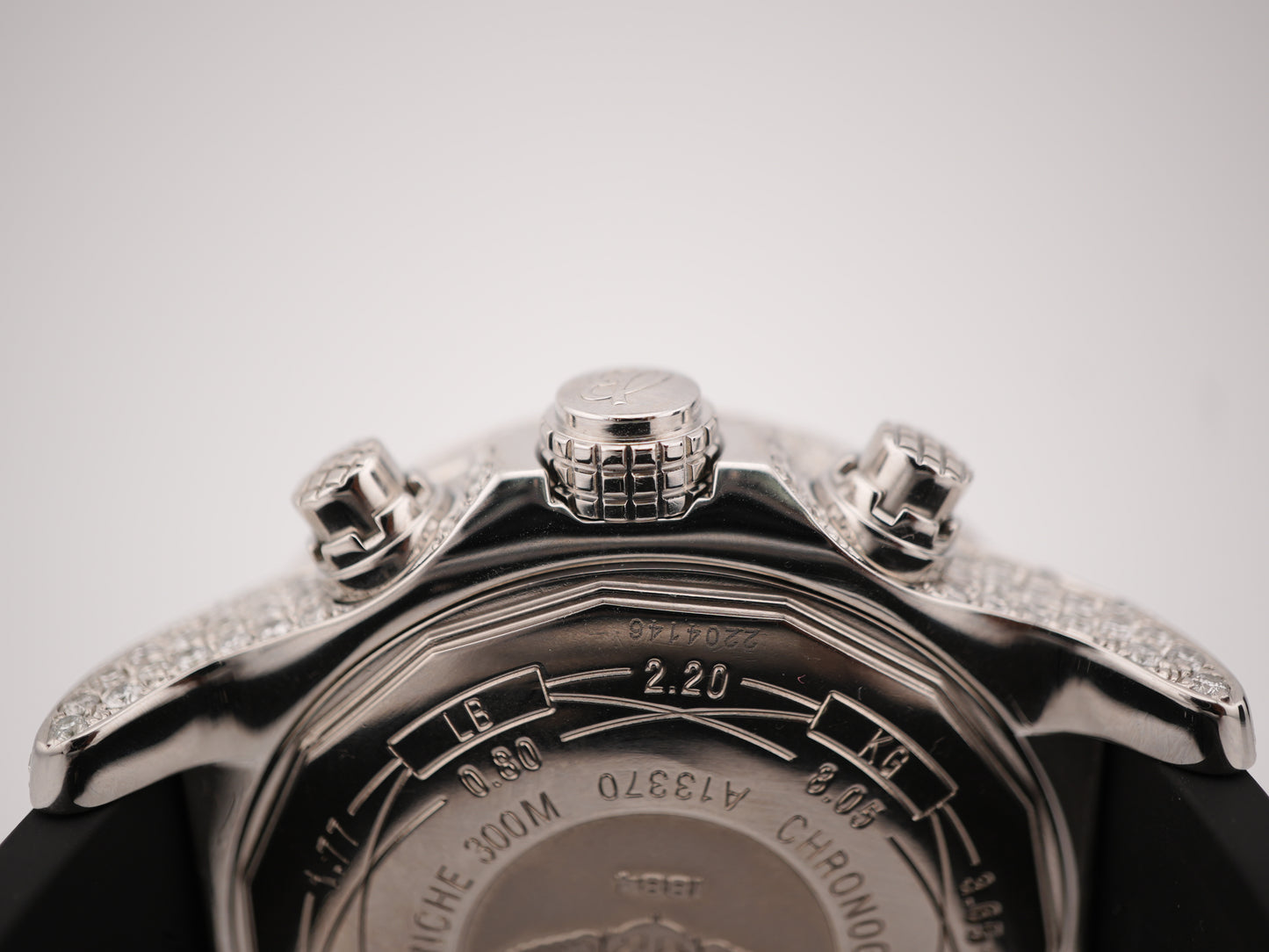Breitling Super Avenger Custom White MOP Diamond Dial Dial on Rubber Strap A13370 2012