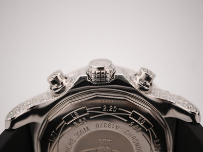 Breitling Super Avenger Custom White MOP Diamond Dial Dial on Rubber Strap A13370 2012