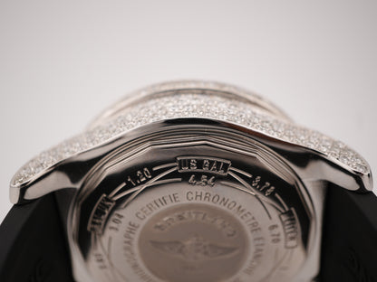 Breitling Super Avenger Custom White MOP Diamond Dial Dial on Rubber Strap A13370 2012