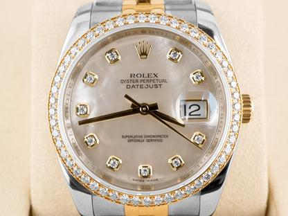 Rolex Datejust 36 Mother of Pearl Diamond Dial on Jubilee 116243 Card 2015