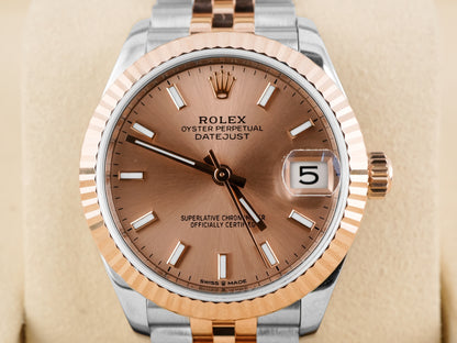 Rolex Datejust 31 Rose Index Dial on Jubilee 278271 Card 2021