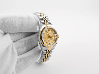 Rolex Datejust Lady Champagne Jubilee Diamond Dial on Jubilee 79173 Papers 2000