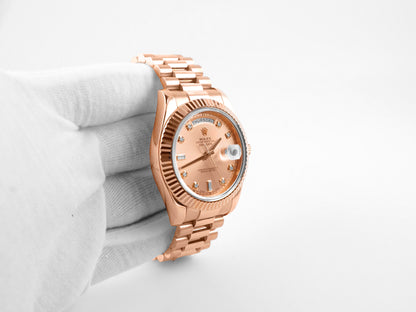 Rolex Day-Date 41 Sundust Diamond Dial on President 218235 Card 2010