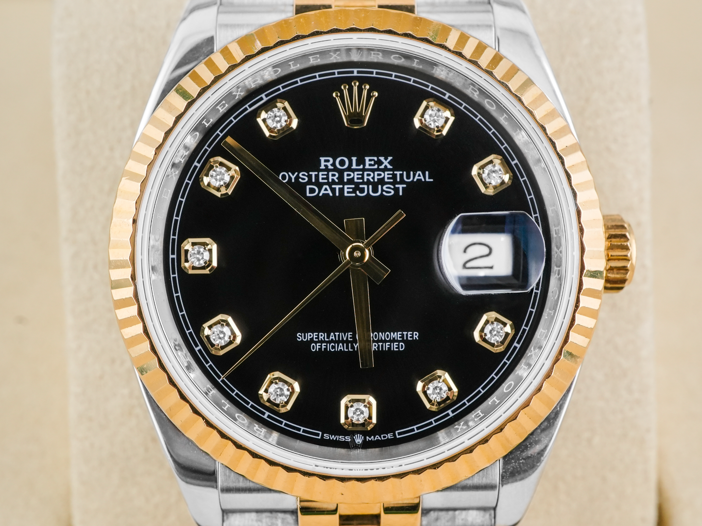 Rolex Datejust 36 Black Diamond Dial on Jubilee 126233 Complete 2020