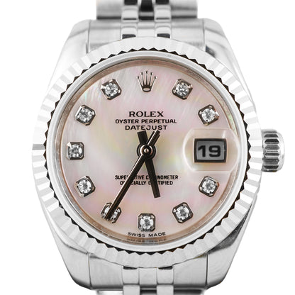 Rolex Datejust Lady Mother of Pearl Diamond Dial on Jubilee 179174 Card 2010