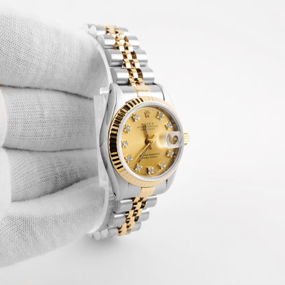 Rolex Datejust Lady Champagne Diamond Dial on Jubilee 69173 Papers 1993