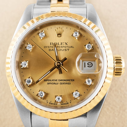 Rolex Datejust Lady Champagne Diamond Dial on Jubilee 69173 Papers 1993