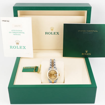 Rolex Datejust Lady Champagne Diamond Dial on Jubilee 69173 Papers 1993