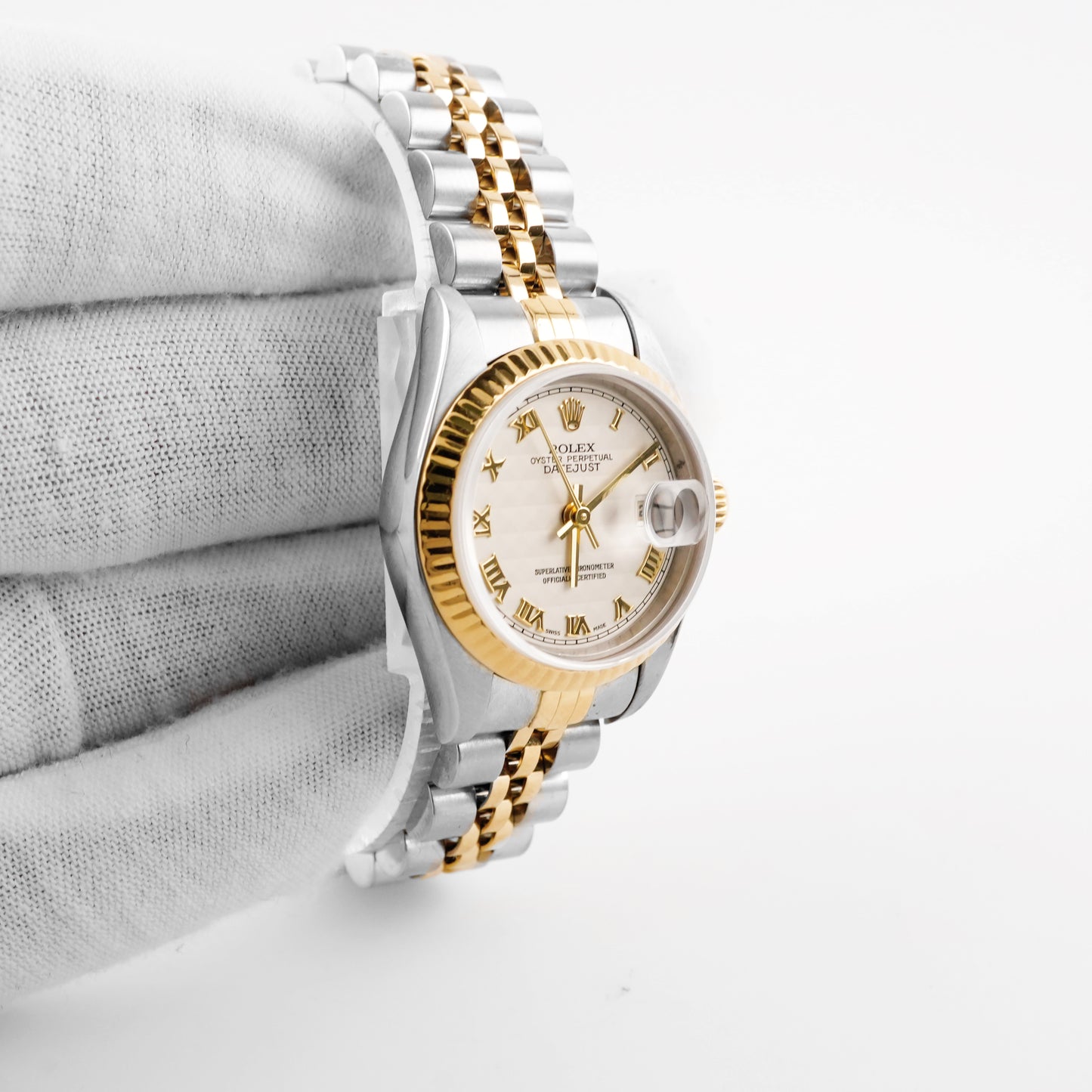 Rolex Datejust Lady Ivory Pyramid Roman Dial on Jubilee 79173 2001