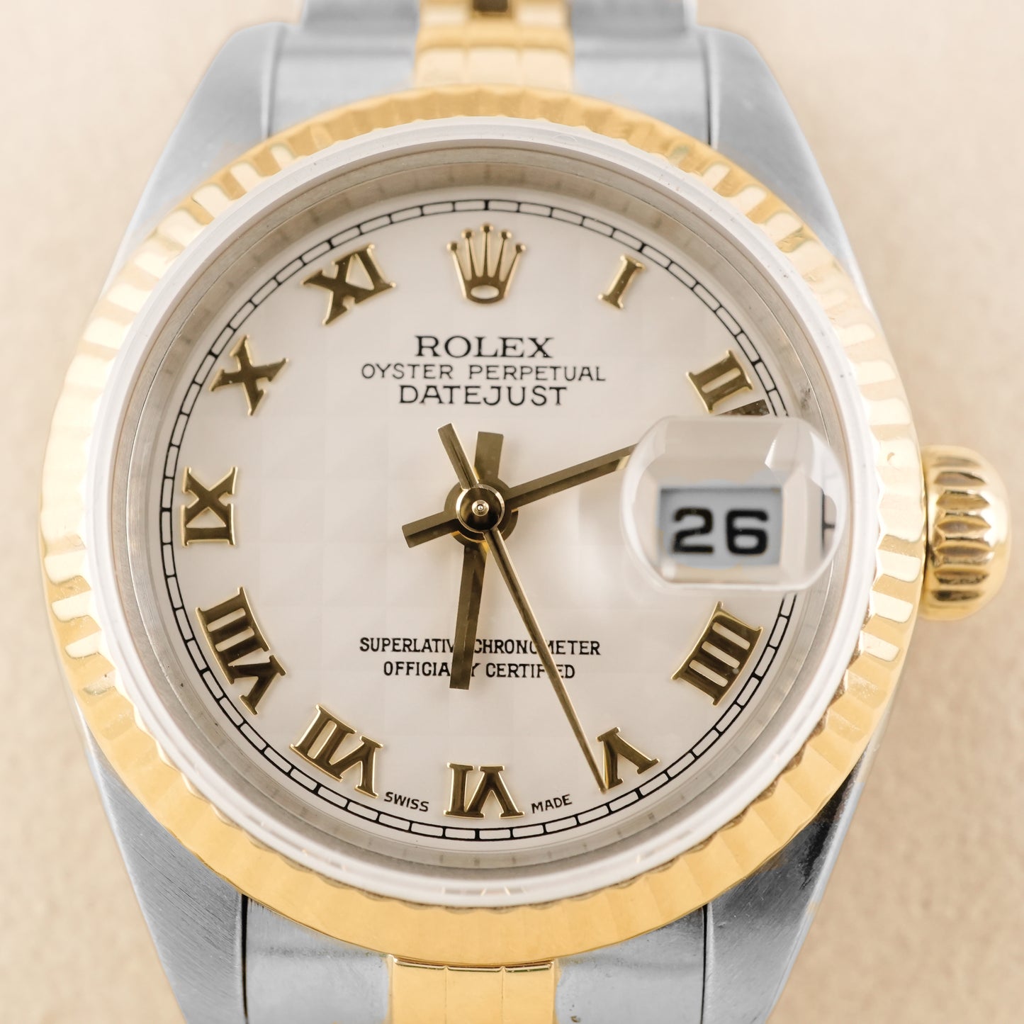 Rolex Datejust Lady Ivory Pyramid Roman Dial on Jubilee 79173 2001
