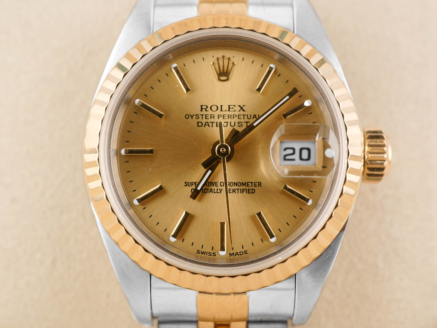 Rolex Datejust Lady Champagne Stick Dial on Jubilee 79173 2001