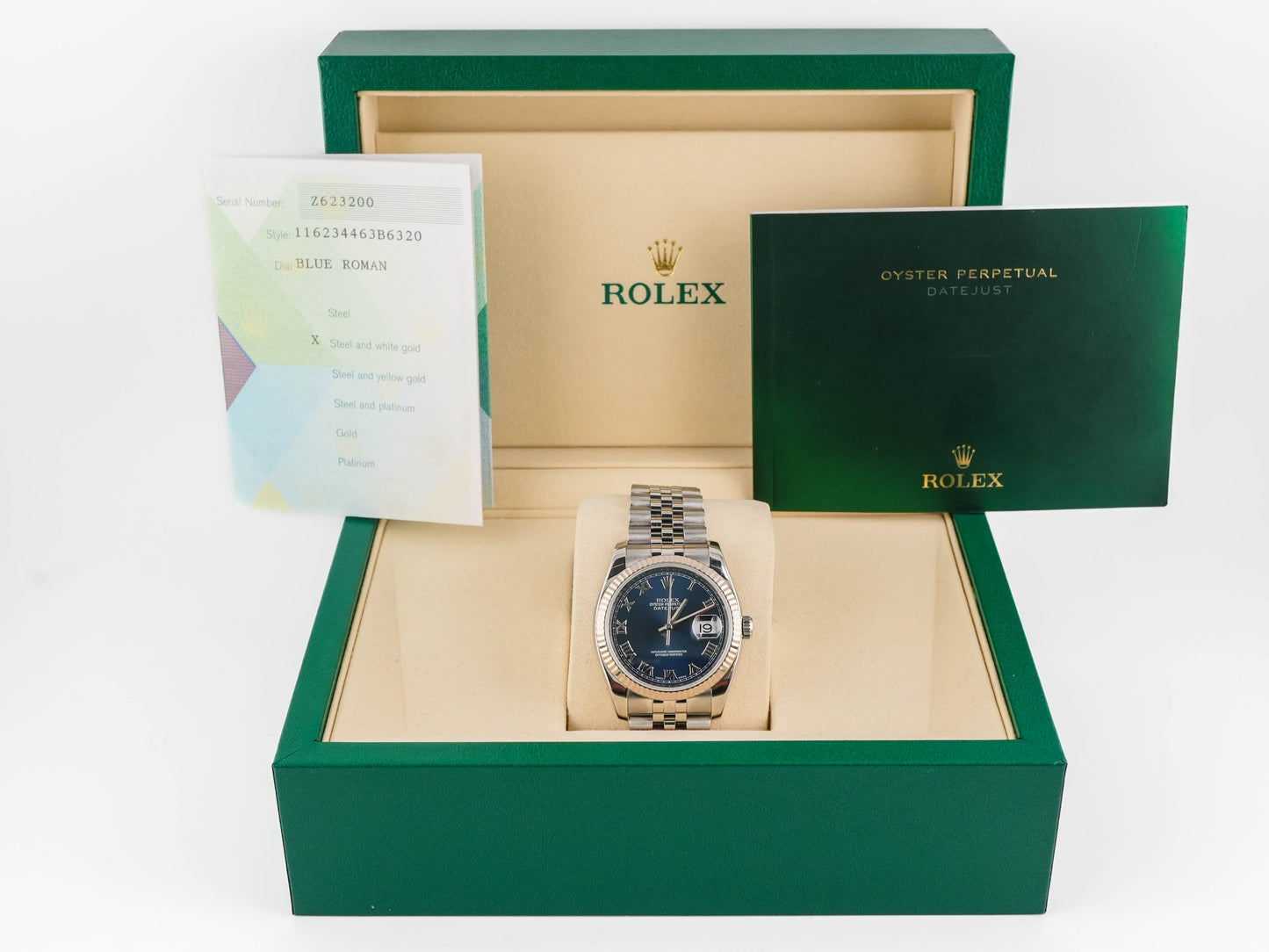 Rolex Datejust 36 Blue Roman Dial on Jubilee 116234 Papers 2007