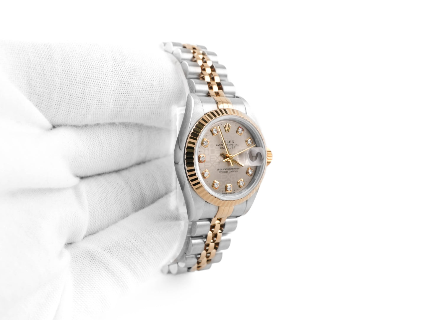 Rolex Datejust Lady Silver Jubilee Diamond Dial on Jubilee 69173 Papers 1998
