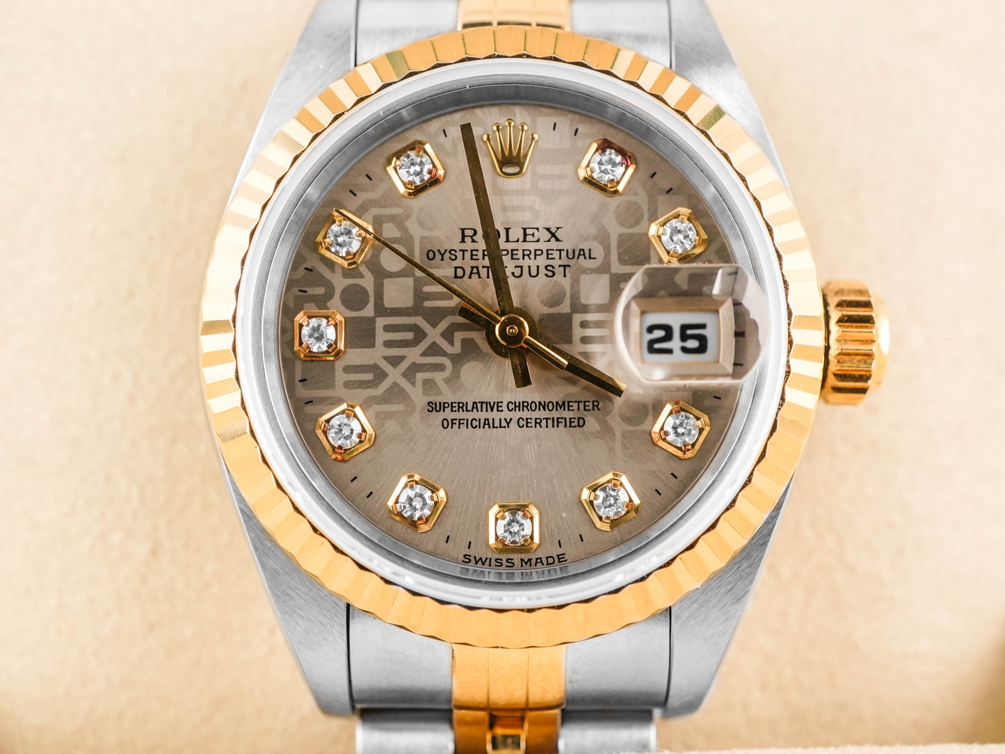 Rolex Datejust Lady Silver Jubilee Diamond Dial on Jubilee 69173 Papers 1998
