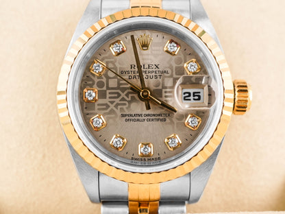 Rolex Datejust Lady Silver Jubilee Diamond Dial on Jubilee 69173 Papers 1998